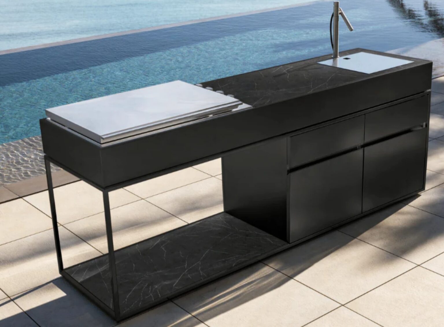 Custom Outdoor Kitchen Stainless Steel BBQ Grill | BBQ Island