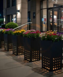Bryant City custom design private label commercial hospitality design illuminating planters