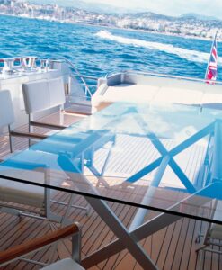1100 1401a luxury yacht metal glass dining table