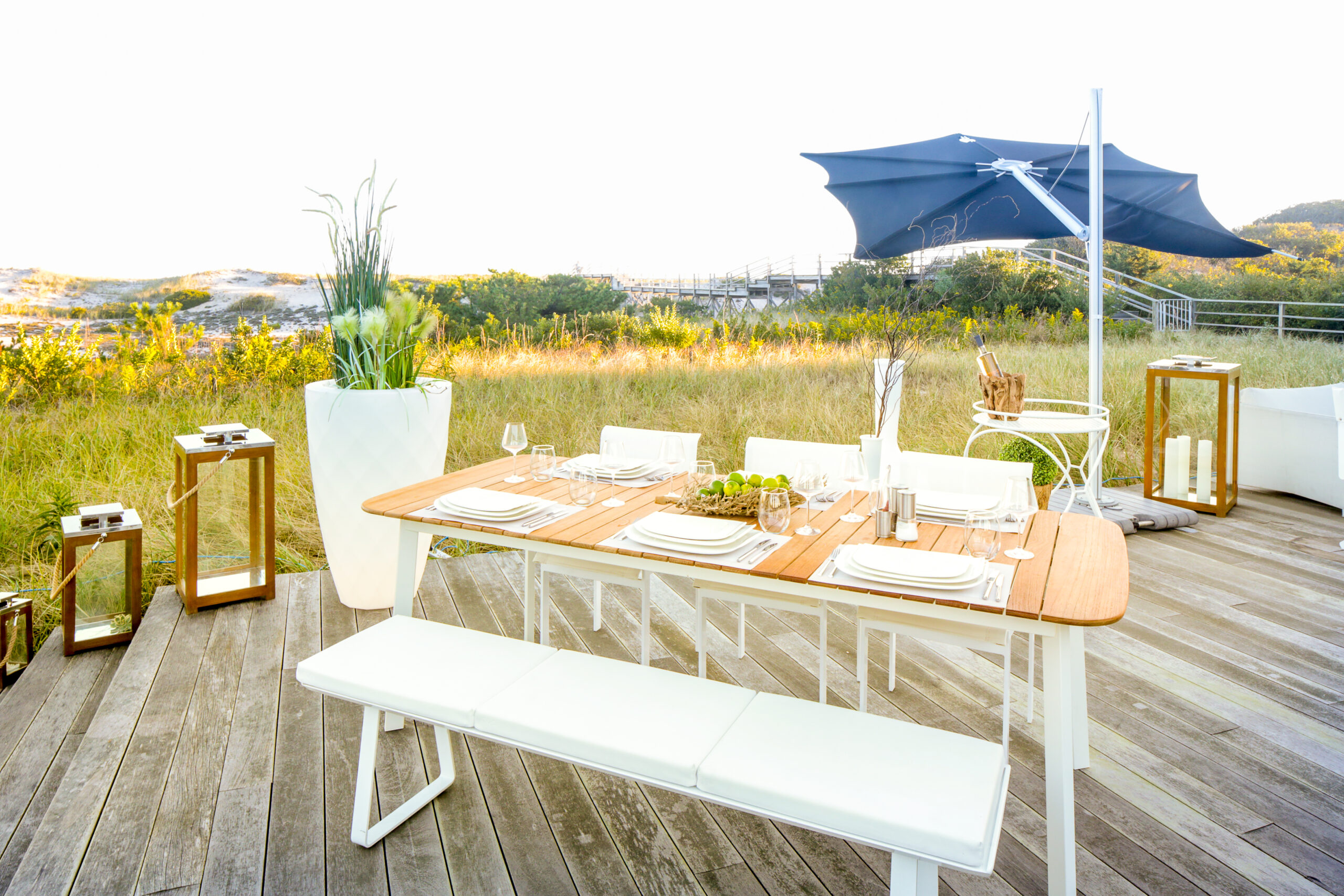 1100 1500b Dune Modern Teak Outdoor Dining Table The Hamptons NY scaled