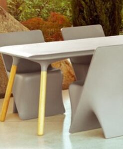 This Modern Dining TableSleek yet cosmic with its clean lines fits into any outdoor space creating an out of the world feeling. Available in Basic or Lacquered