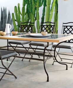 Manutti Capri Dining Table traditional black or white outdoor furniture teak or glass top