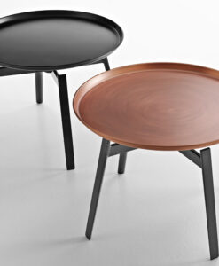 Contemporary Copper Metal Round Side Table