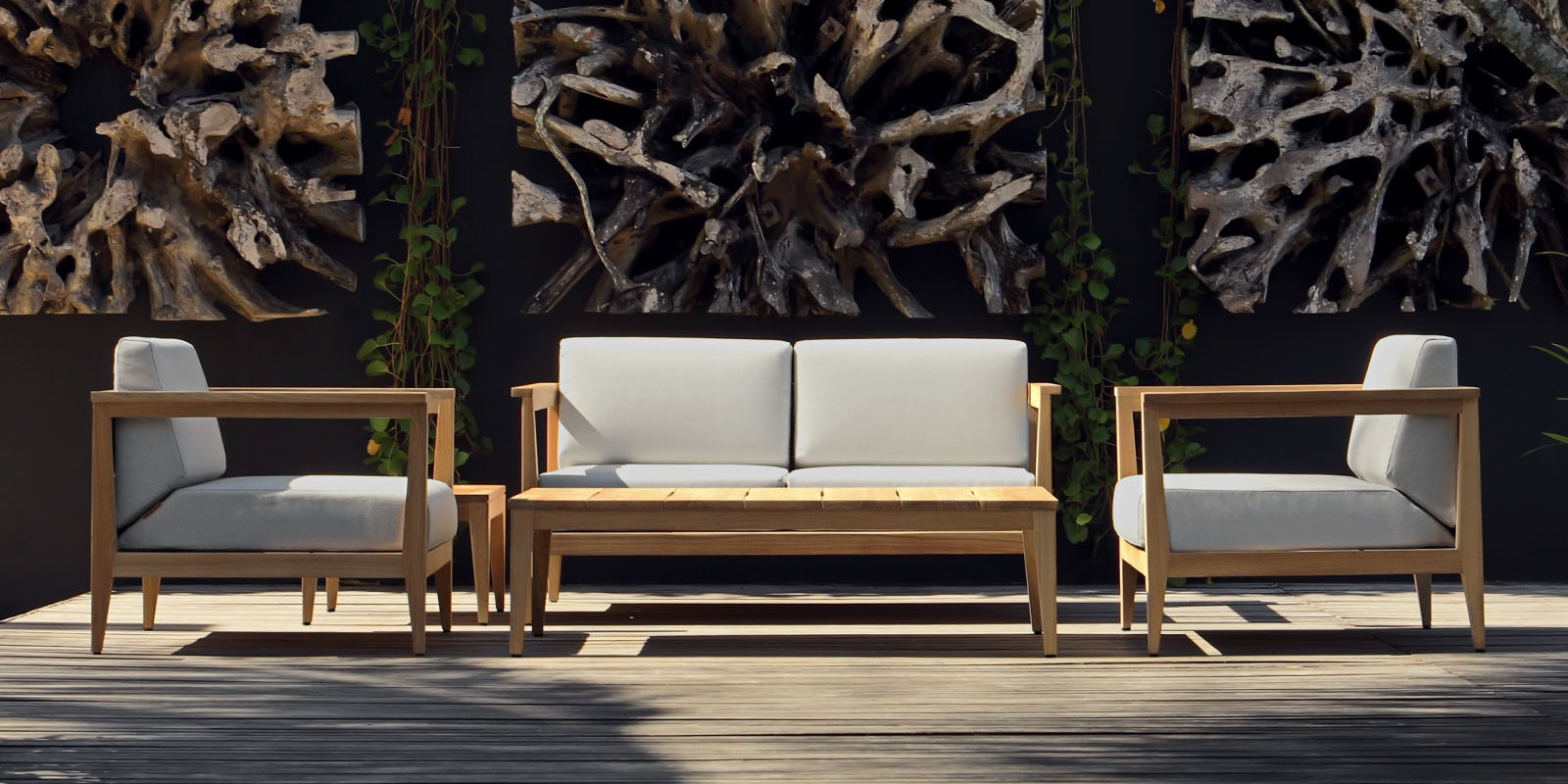 3200 2801a Contemporary Teak Elemets 2 Seater Sofa East Hampton NY