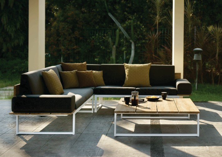 3300 2802a Modern Fat Teak Elements Comfort 3 Seater Sofa Southampton NY