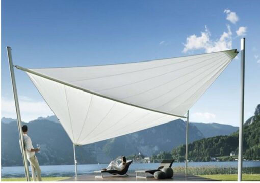 4206 couture outdoor automatic smart phone remote  control sail shade modern umbrella adjustable