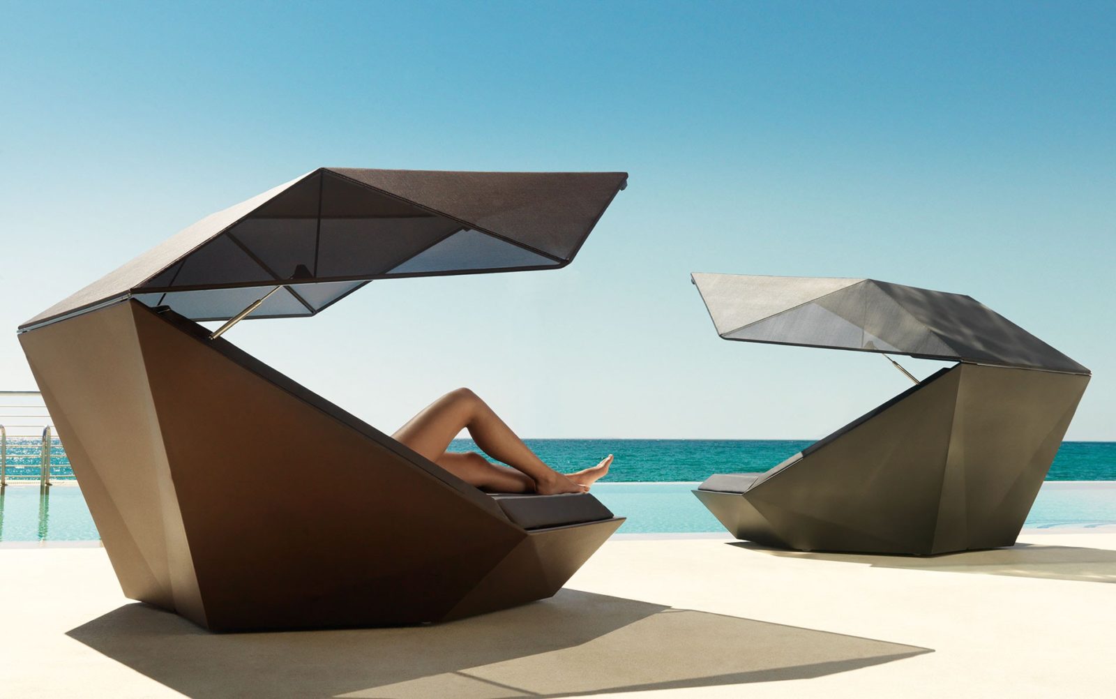 Modern Illuminating Reclined Vondom Faz Daybed LED Lights Outdoor