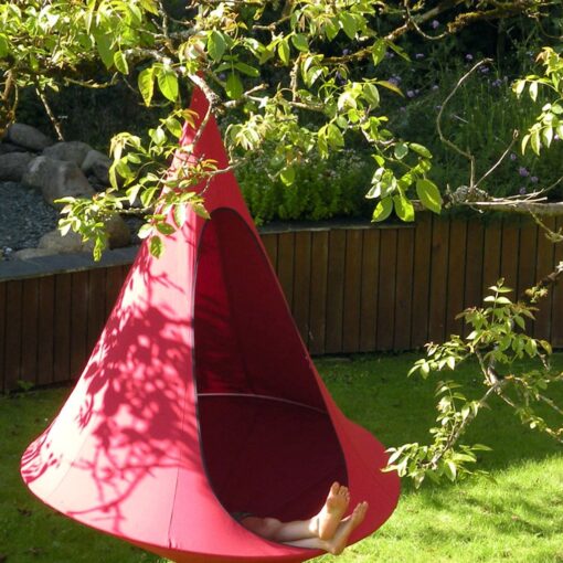 modern hammock swing covered canopy stand red