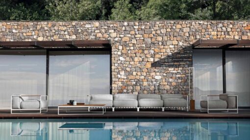 Badar Luxury Outdoor Sofa Modern Teak Aluminum Residential