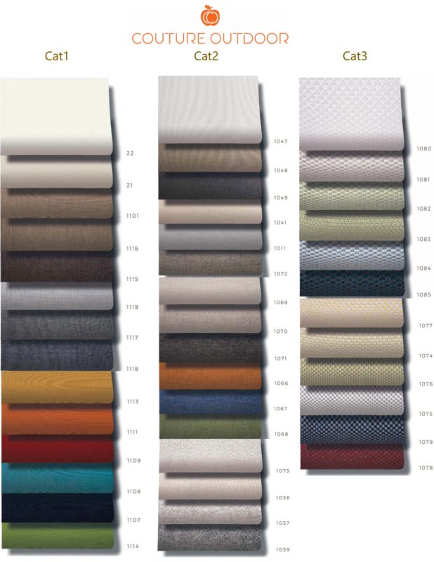aaron teak modern sunbrella fabrics options