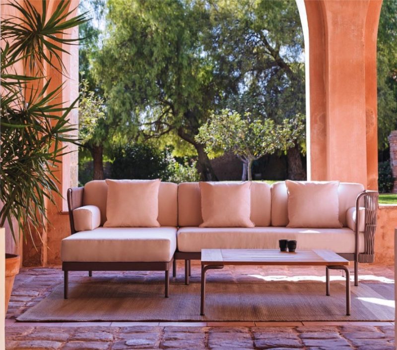 Rope weaved modular sofa