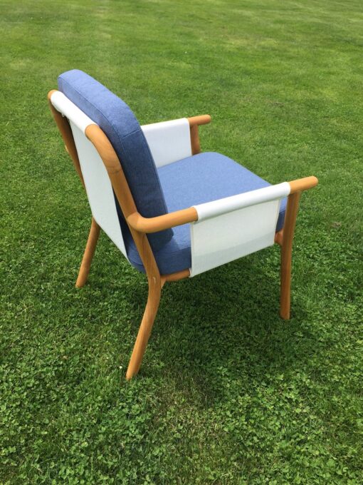 Adele Dining Chair Luxury Contemporary Outdoor Dining Chair Batyline Sling Teak
