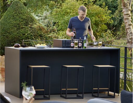 ki modern luxury kitchen island grill bbq bar black custom design