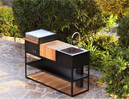 luxury modular outdoor custom grill kitchen black modern architecture design