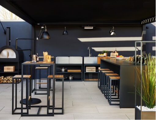 modern luxury outdoor kitchen bbq grill designer black custom modular residential architecture design commercial