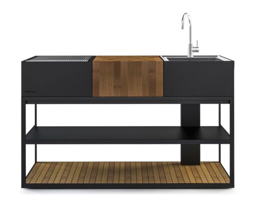 modern outdoor kitchen custom black stainless modular luxury design architect