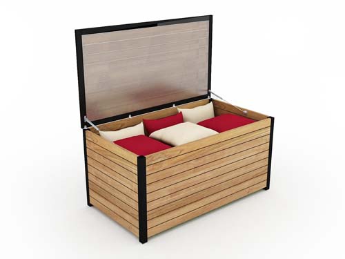 Bermuda Cushion Storage Box, Outdoor Furniture Cushion Storage