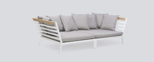 Alar Loveseat Daybed Luxury Modern Outdoor Teak Aluminum White Black Patio Commercial Hospitality Furniture