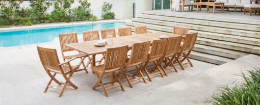 Becker Dining Table Traditional Teak Outdoor Patio Furniture Restaurants