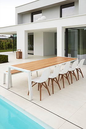 Bermuda XL dining table Ariele teak base white grey black tub dining chair Dining Chair Luxury modern contemporary Outdoor contract furniture restaurant hotel Restaurant Furniture
