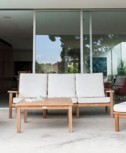 Hampton 3 Seater Sofa Traditional Teak Patio Hotel Terrace Furniture