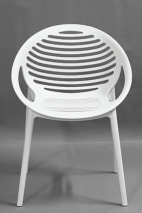 Contemporary Black White Grey Plastic Stackable Dining Chair