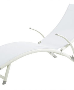 Modern White Textile Aluminum Sun Chaise Lounger