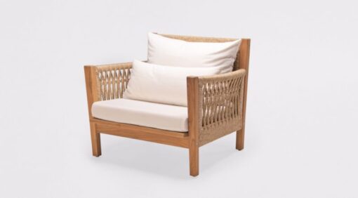 Leo Club Chair Traditional Rope Patio Hotel Lounging Outdoor Furniture