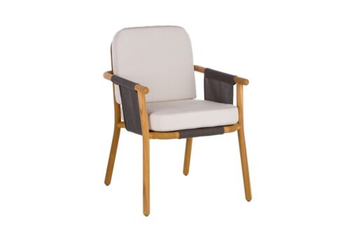 Adele Dining Chair Luxury Contemporary Outdoor Dining Chair Batyline Sling Teak