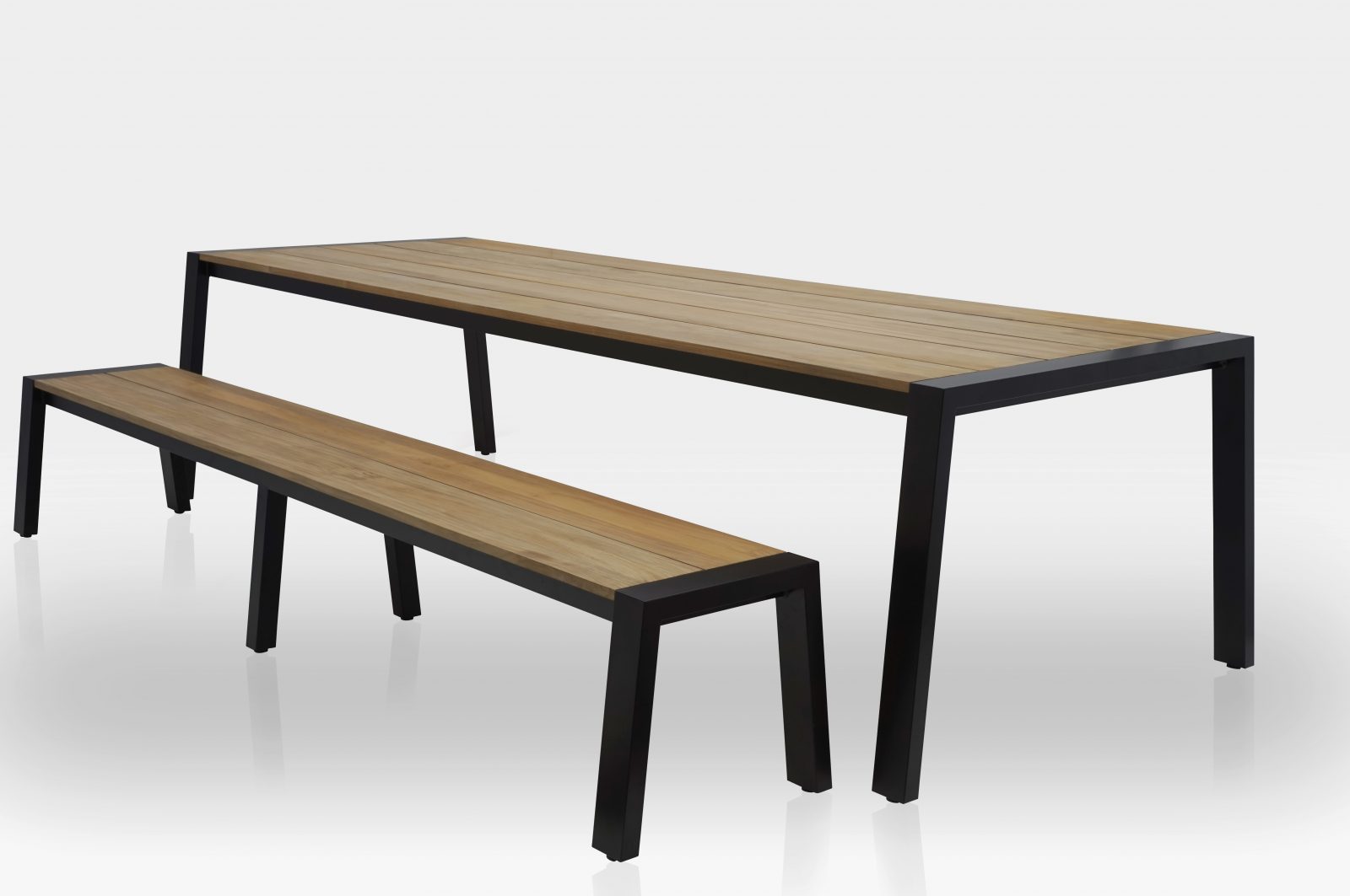 Bermuda Aluminum Teak Extra Long Dining Table