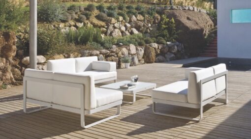 Averon modern white grey cushion outdoor sofa club lounge chair chaise