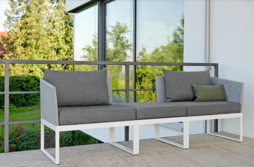 Modern Aluminum Textilene Outdoor 3 Seater Sofa