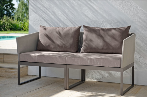 Modern Aluminum Textilene Outdoor 2 Seater Sofa