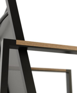 Bermudafied-modern outdoor white black teak arm insert-Dining-Arm-Chair-Batyline--4