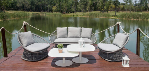 Divine 2 Seater Sofa Rope Textilene Spa all Weather Aluminum Contract Hospitality Commercial Pool Furniture
