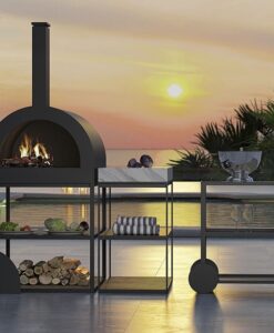 Garden Ease Wood Burning Pizza Oven Anthracite Bar Trolly Luxury Hospitality Hotel Couture Outdoor