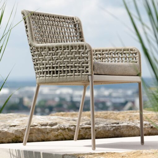 agreta dining taupe dining chair modern rope