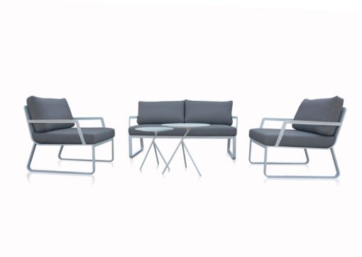 averon white grey modern club chair loverseat sofa set