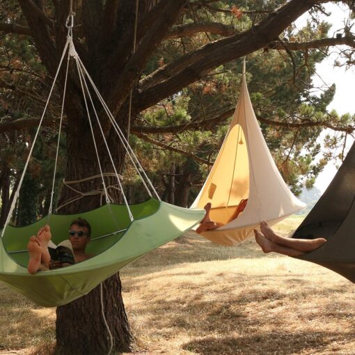 cozy modern hammock swing tree camp glamp hang 2