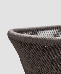 Ake weave dining chair modern contract rope outdoor restaurants hospitality aluminum cord teak furniture details