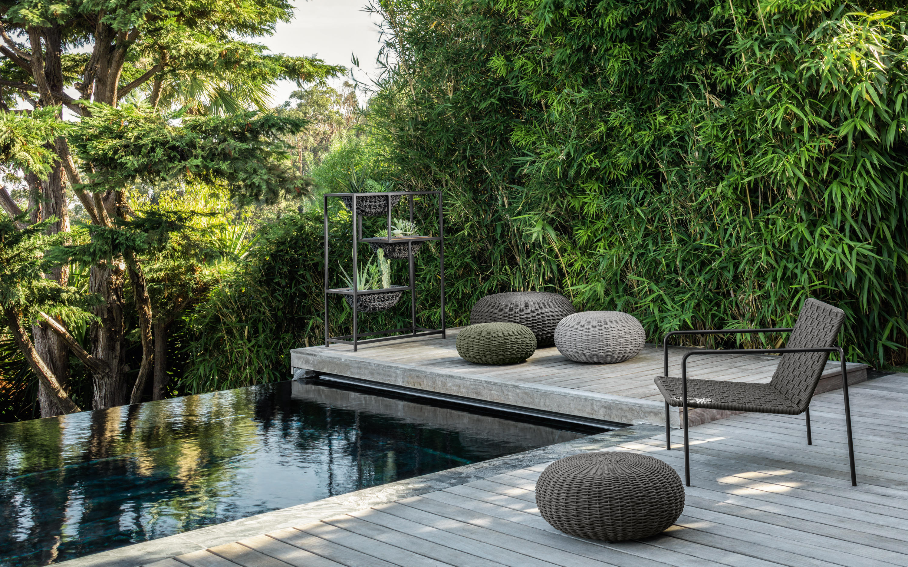 Modern Classic Rope Outdoor Ottomans Nikki Beach Contract Hotels Beach Front