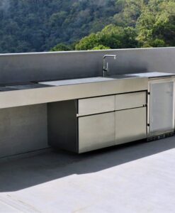 Sleek Cantilever Top Gas & Charcoal BBQ Grill Over