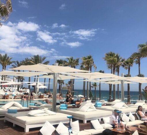 Hudson Luxury Quatro Umbrella Contract Resort Wind Resistance Outdoor Patio Pool Hign end Design Residential Caribbean