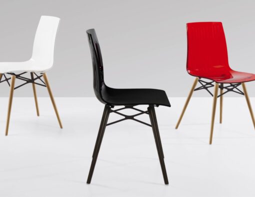 Auteur Dowel Leg Molded Chair Transparent Matte Shiny