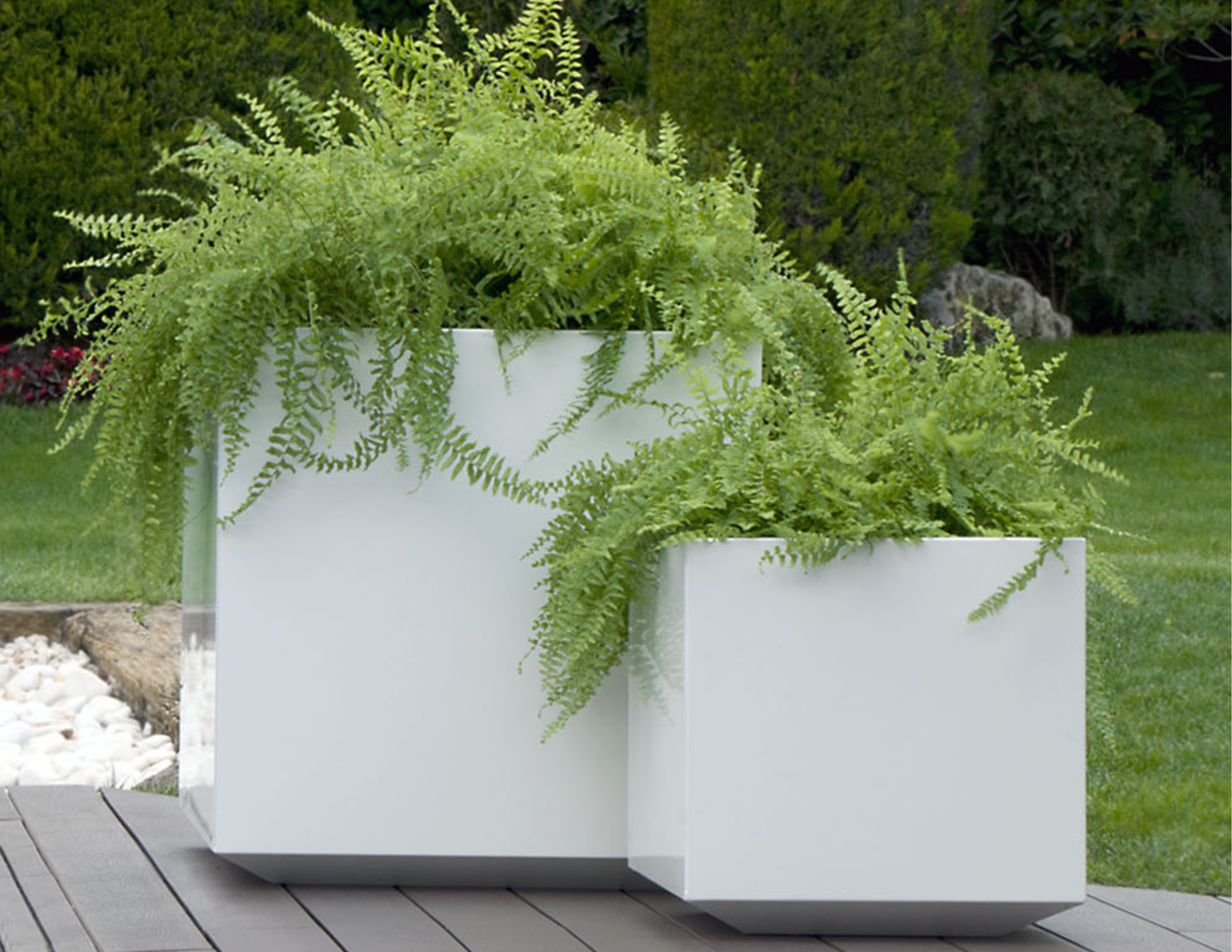 Cube Stainless Steel Planter Custom Colors - Couture Outdoor