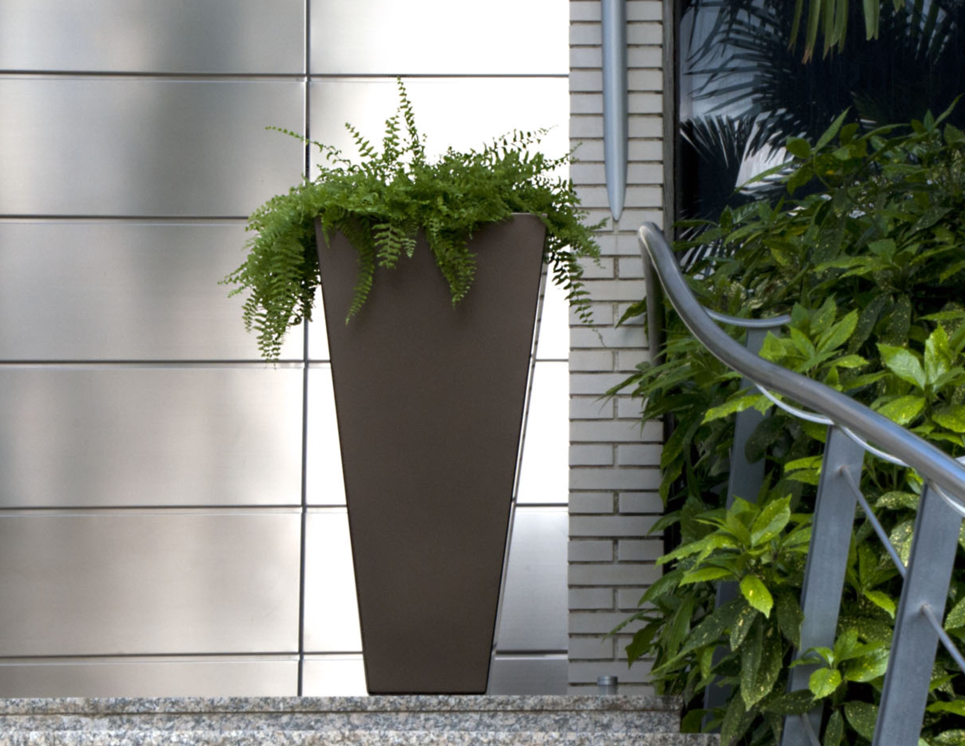 Tapered Stainless Steel Custom Planter - Couture Outdoor on Tapered Garden Design
 id=97727