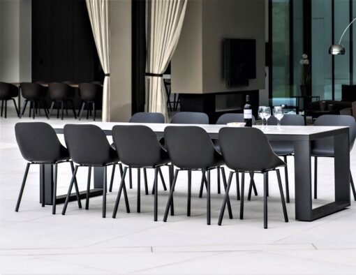 black white ceramic carrera carrara dining table modern luxury large 12 person seating people quartz marble