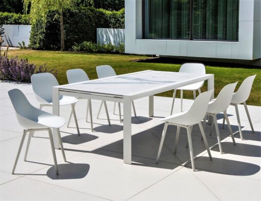 white black carrara carrera marble ceramic european luxury designer extendable dining table