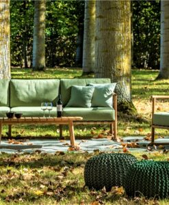 dowel rod teak frame european luxury design 2 seater love seat sofa hamptons palm beach nature