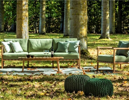 dowel rod teak frame european luxury design 2 seater love seat sofa hamptons palm beach nature